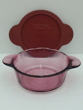 Corningware Visions Cranberry 1 Quart Versa Pot Corning Round Amethyst Casserole